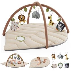 Blissful Diary Baby Play Gym & Activity Mat | Open Box | Tummy Time Mat with 6 Toys