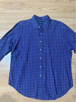 Ralph Lauren Classic Fit Plaid Button-Up Shirt 🔵🔴