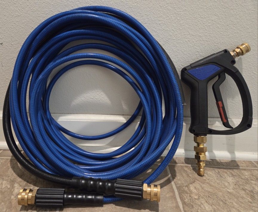 MTM Pressure Washer Gun w/ Swivel + 50 ft Flexible Pressure Washer Hose - Auto Detailing Supplies - Info in the Description 