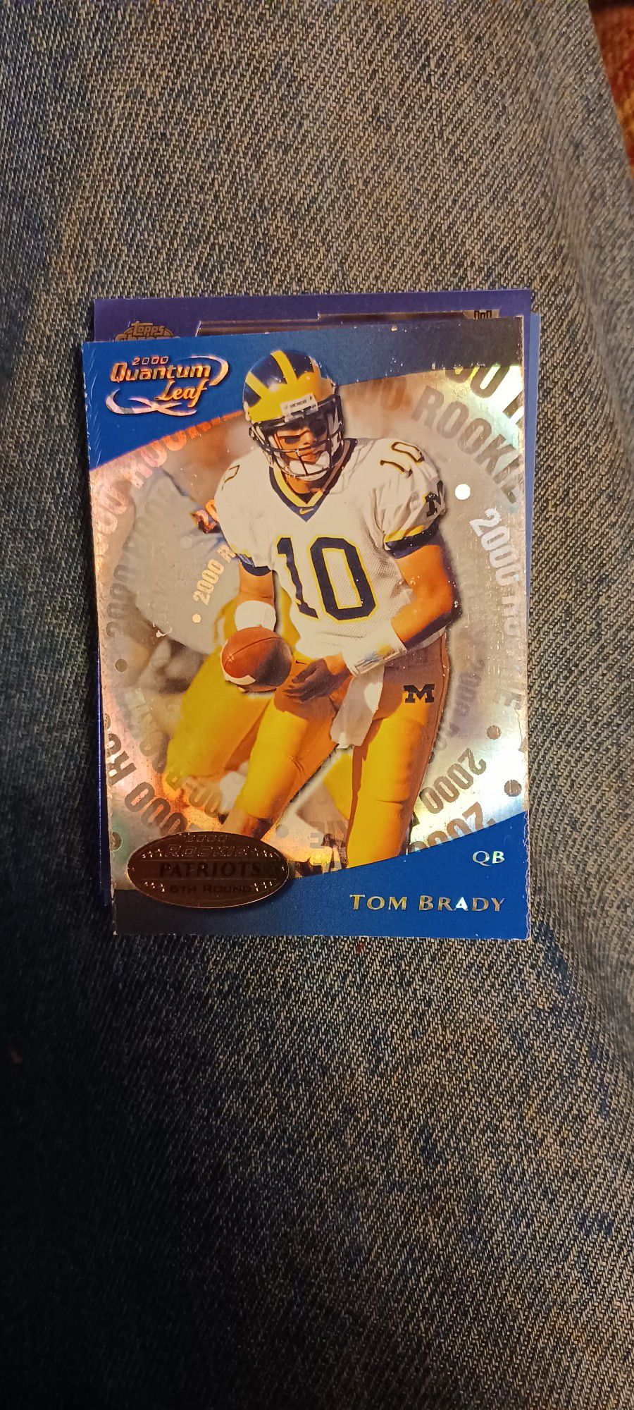 Tom Brady Rookie Card, 2000 Quantum Leaf  Holofoil