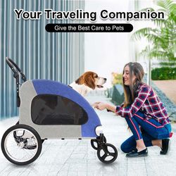 Dog Stroller, Pet Stroller for Large Dogs with 4 Wheels Foldable Cart, Adjustable Leather Handle & Breathable Mesh Skylight, Dual Zipper Entry Suitabl Thumbnail