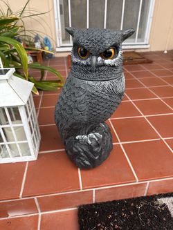 Plastic Owl and 2 Black Crows Decoy Garden Deterrent
