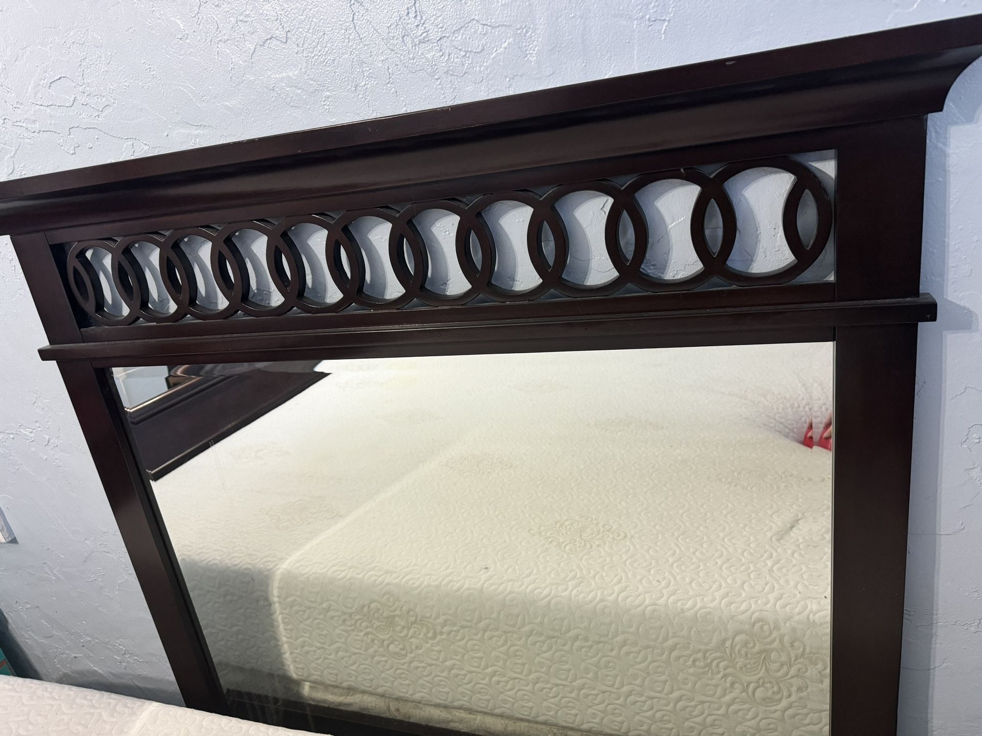 Bed Frame, Drawer And Back Mirror