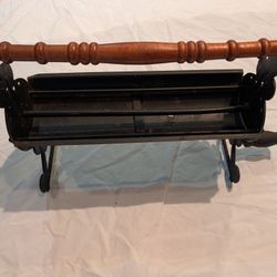 Vintage Cast Iron Newspaper Log Roller, Fireplace Decor