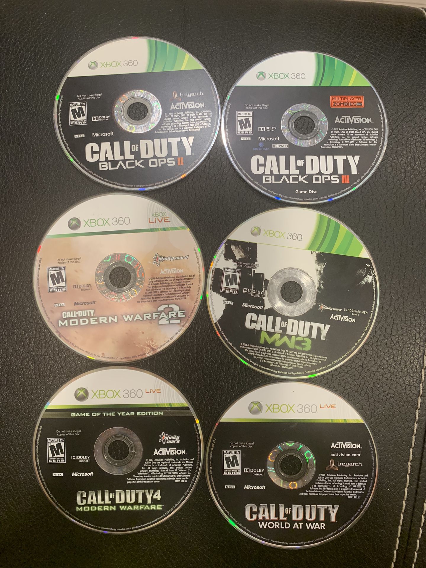 Xbox 360 Call Of Duty Game (6) Bundle - Discs Only (Tested)  - Fast Shipping!