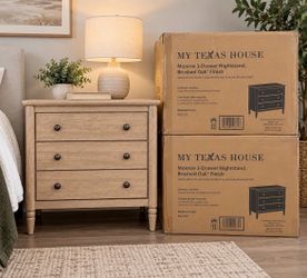 My Texas House 3 Drawer Nightstand Set of 2