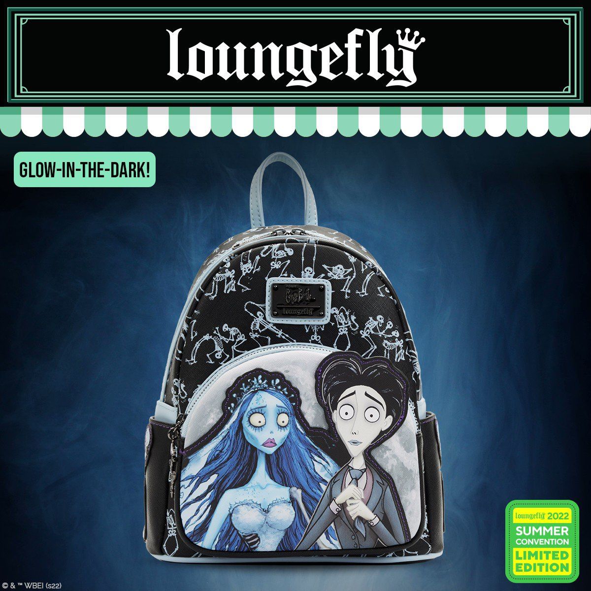 Loungefly SDCC Exclusive The Corpse Bride Emily and Victor Mini Backpack Loungefly Corpse Bride Emily Bouquet Mini Backpack – Circle  main image 3