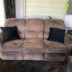 Faux Leather Reclining Love Seat 
