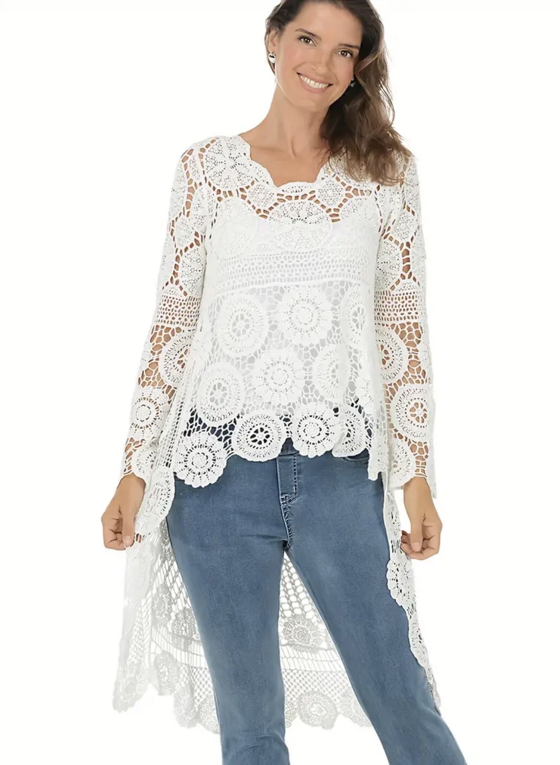 Bohemian Floral Crochet Cardigan
