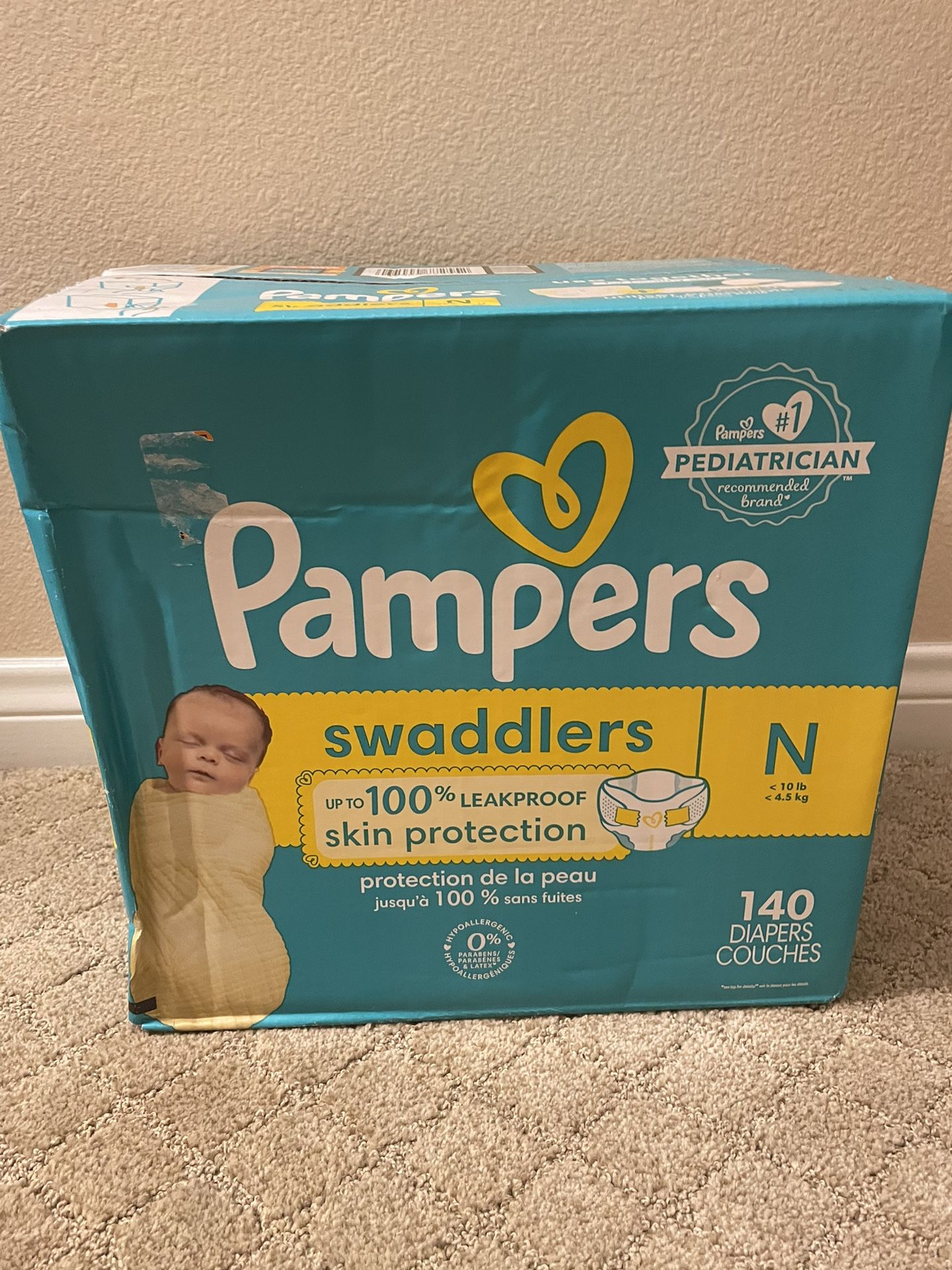 Pampers Swaddlers Newborn Diapers 140 ct
