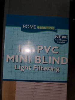 Home Essentials White 1 in. PVC Mini Blind 23 in. W x 42 in. L