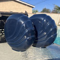 Vintage Blue Vases Retro Art Deco Revival 