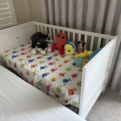 IKEA Sundvik Crib + Kalon Organic Mattress + Mattress Protector