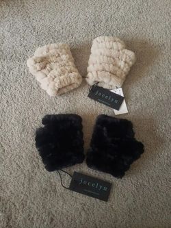 Faux Fur Fingerless Mittens 