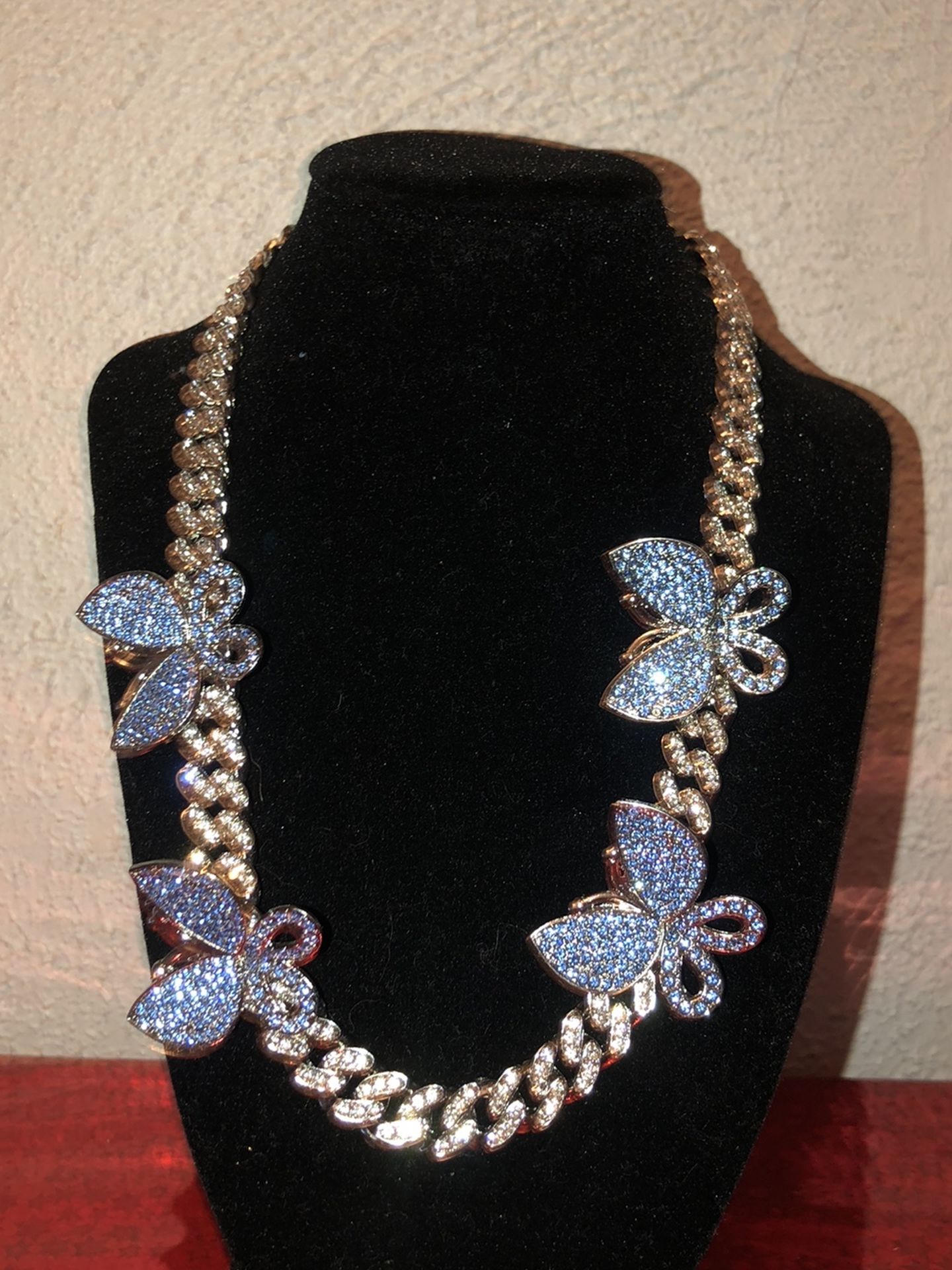 Cuban Link “Diamond” Encrusted Butterfly Choker