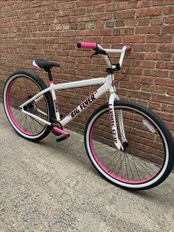 NEW 2026 SE BIG FLYER HD PURE WHITE PINK SINGLE SPEED FREESTYLE WHEELIE CRUISER BMX BIKE
