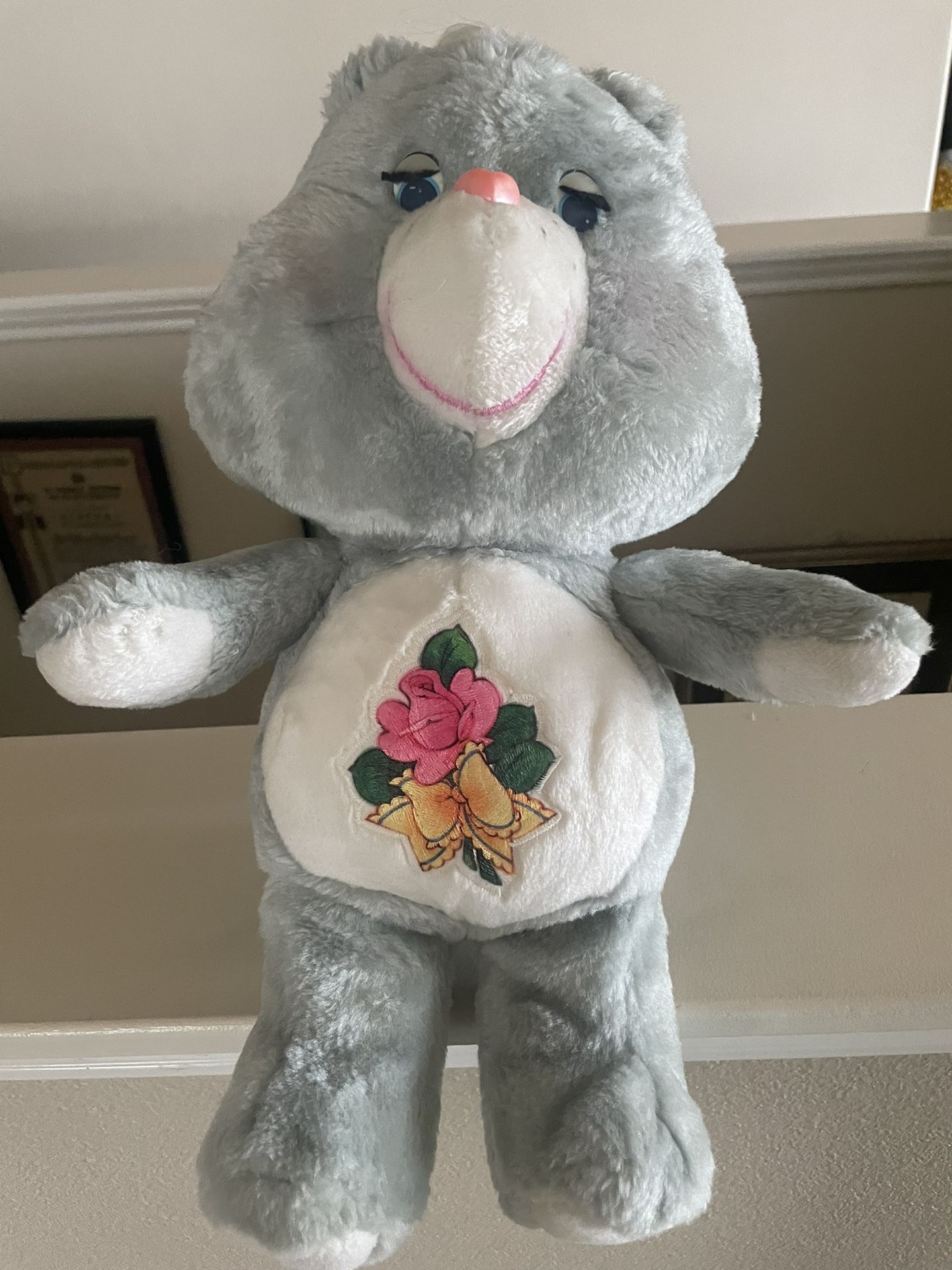 Vintage 1983 Kenner Care Bears Grams BEAR 15" Plush 80s Grandma Gran Gray
