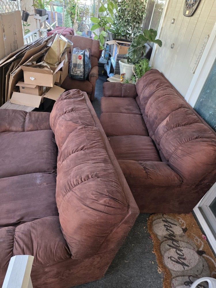 Free Couch, Love Seat, And Ottoman