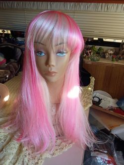 Long pink wig
