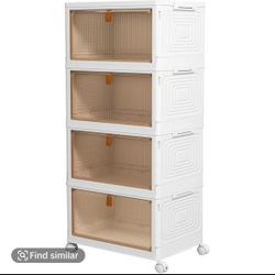 4 Tier Plastic Storage Bins With Lids And Wheels 