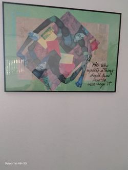 Framed Abstract Art Print with Quote