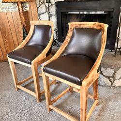 Wooden bar stools made of real wood in good condition