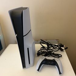 PS5 Slim Disc Edition w/ Controller + Cables – Ready to Play