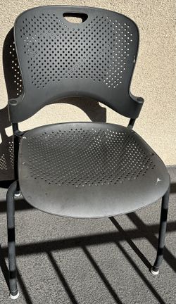 Herman Miller Caper Side Chair Graphite Grey Seat/ Back Stackable Glides