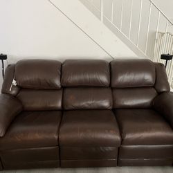 The Leather Factory Brand Reclining Sofa 