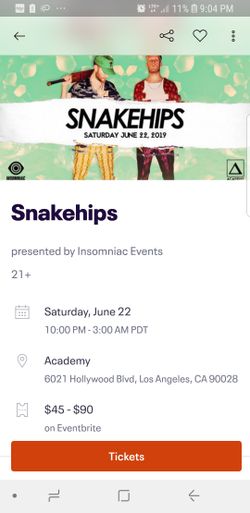 Snakehips ticket