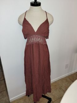Indulge Instyle Women's Mauve Boho Fairy Flowy Dress Size Small (Runs Big)