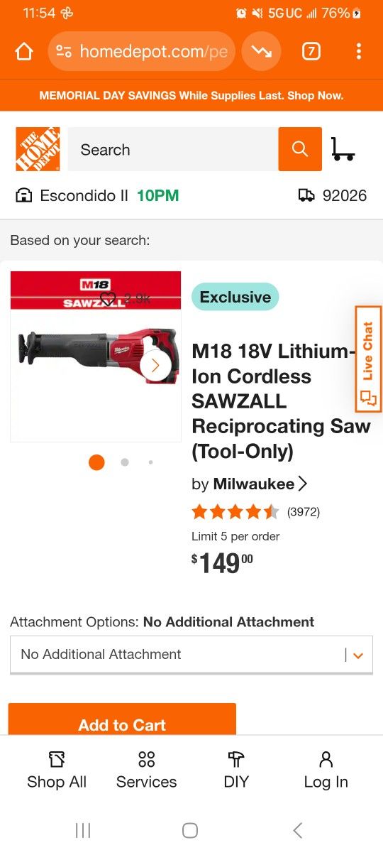 Milwaukee M18 Cordless SAWZALL (Tool-Only)
New Open Box. Firm Price🛑