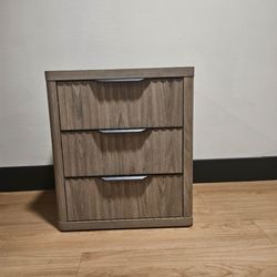 3-Drawer Nightstand in Gray-Brown Wood Finish