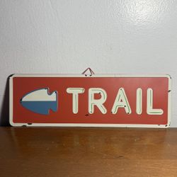 Ashland Trail Adventure Camping Hike Cabin Metal Decor Hanging Sign 15.25 x 5”