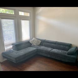 blue velvet sectional 