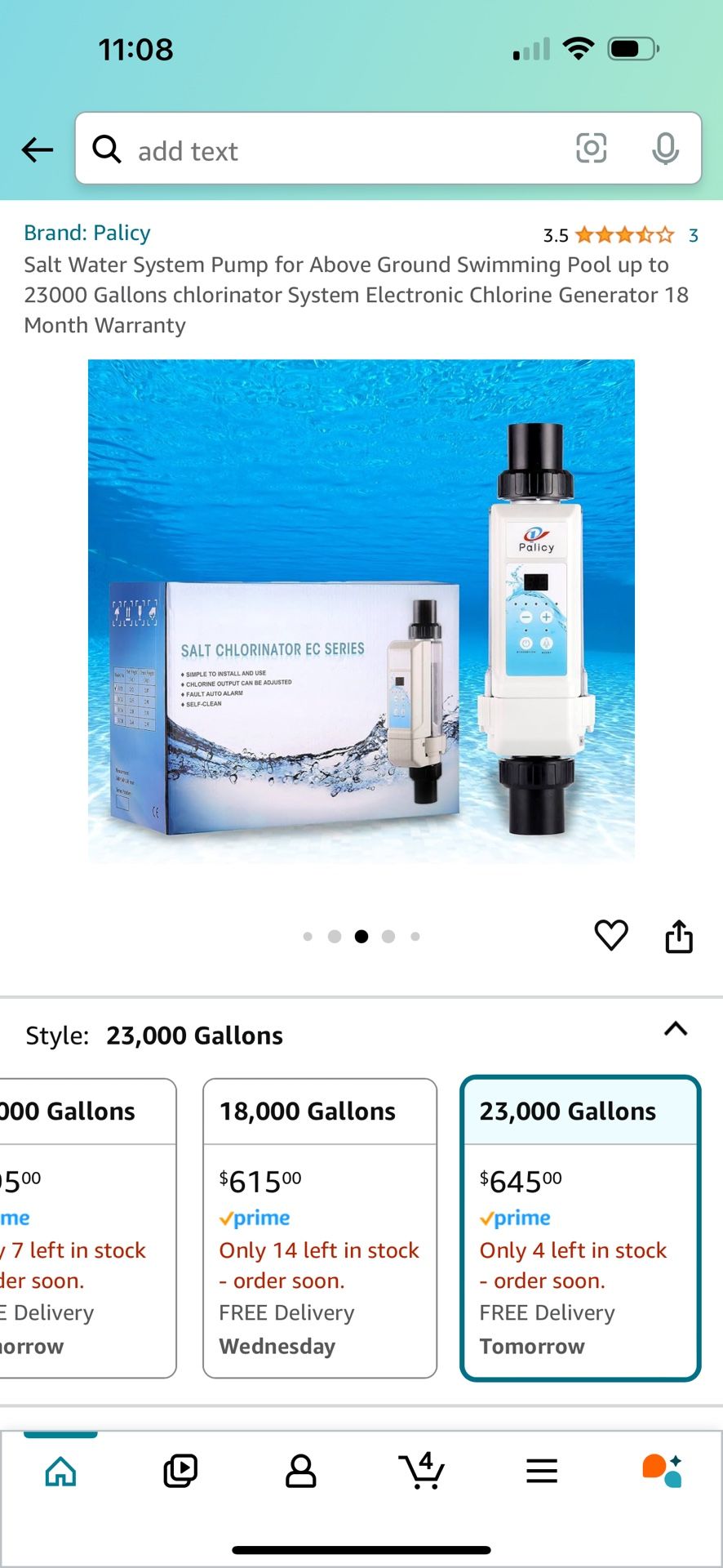 Salt Water System Pump for Above Ground Swimming Pool up to 23000 Gallons chlorinator System Electronic Chlorine Generator 18 Month Warranty