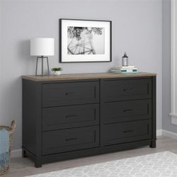 Ameriwood Home Carver Black 6-Drawer Standard Dresser