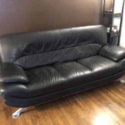 Faux Leather Sofa