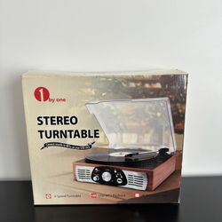 1byone brand belt-drive stereo turntable