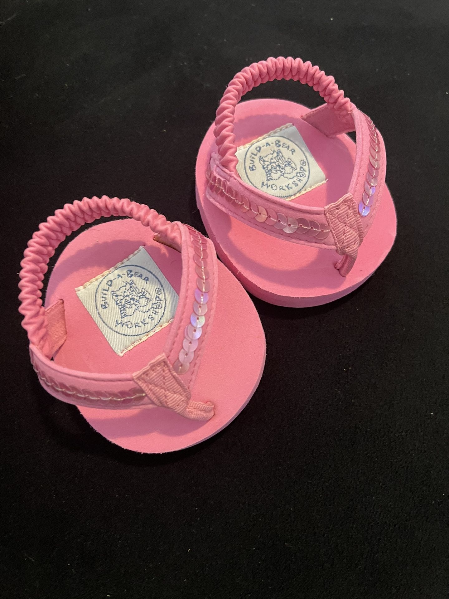 Build A Bear Unique Pink Beach Flip Flops Shoes Sequins Heels Bab Dm Hello Kitty