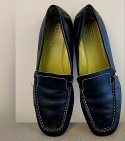 Authentic Coach Black Leather Loafers 