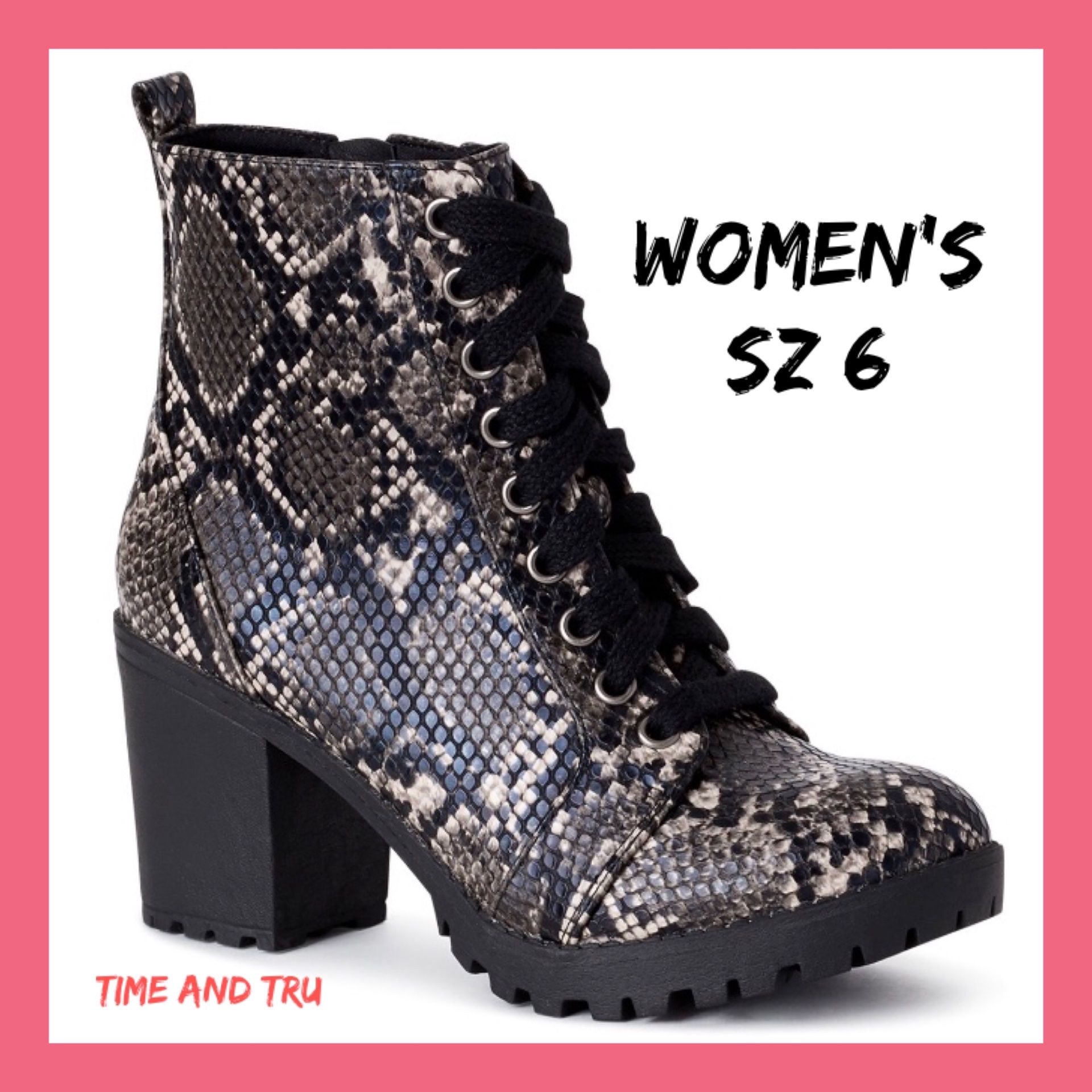 NWT Womens Time And Tru Moto Boots Sz:6