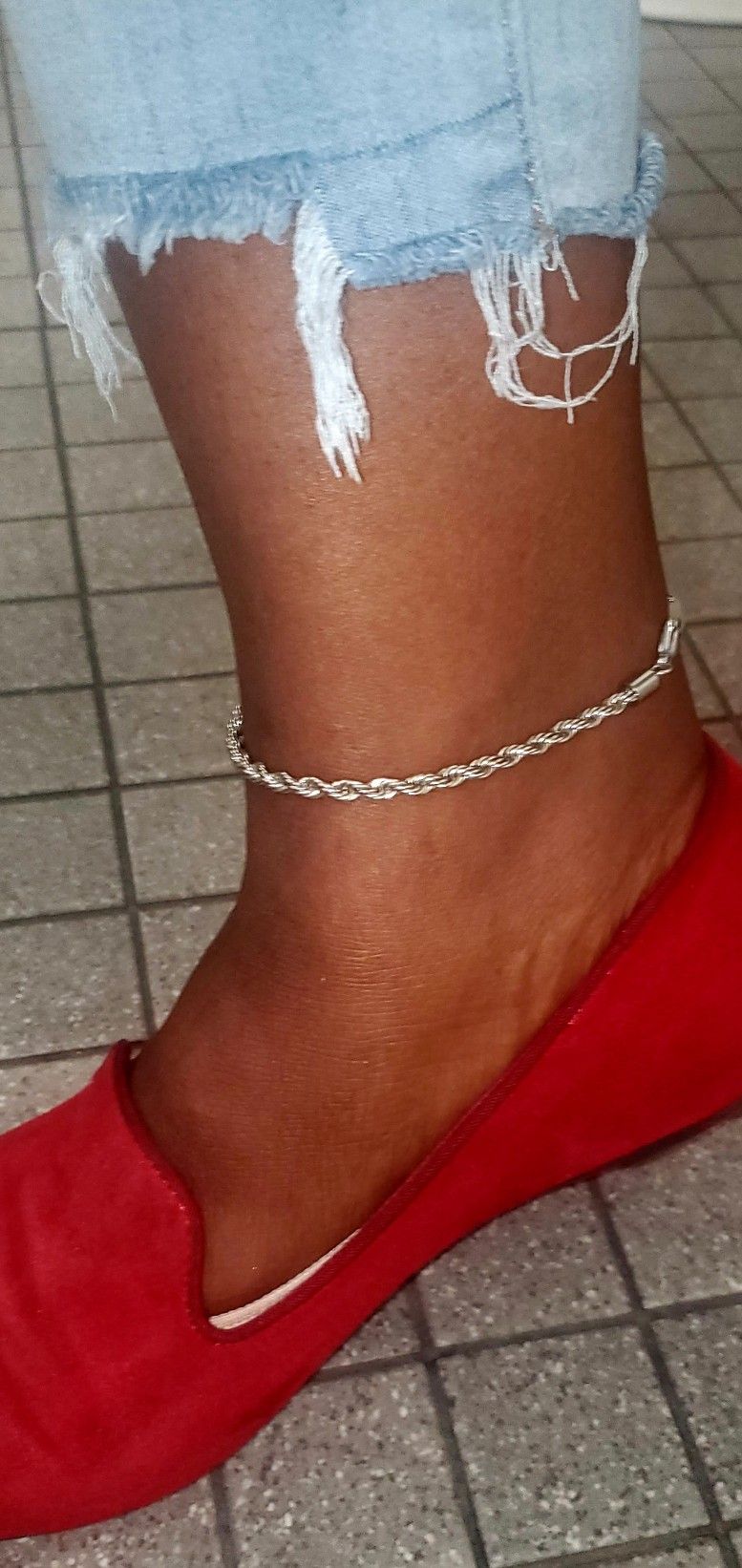 14k Gold-Plated Stainless Steel Twist Anklets In Silver And Gold