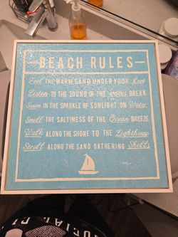 Bathroom/ room canvas beach rules
