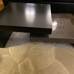 Marble And  Ebony Coffee Table, 2 Piece