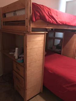 Twin bunks with mattresses