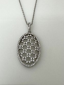 YAGI Sterling Silver CZ Pendant With Chain