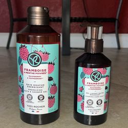 Yves Rocher Raspberry & Peppermint Shower Gel and Hand Soap