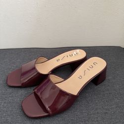 unisa burgundy slip-on heels / wedges