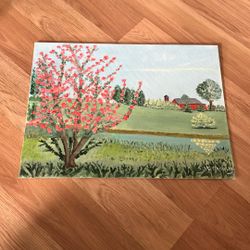 Original Painting On Canvas-Down On The Farm- JF Crowley 1981